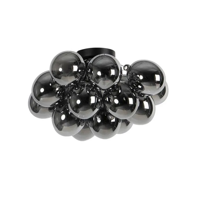 Smarte Deckenleuchte schwarz mit Rauchglas inkl. 4 Wifi G9 - Uvas