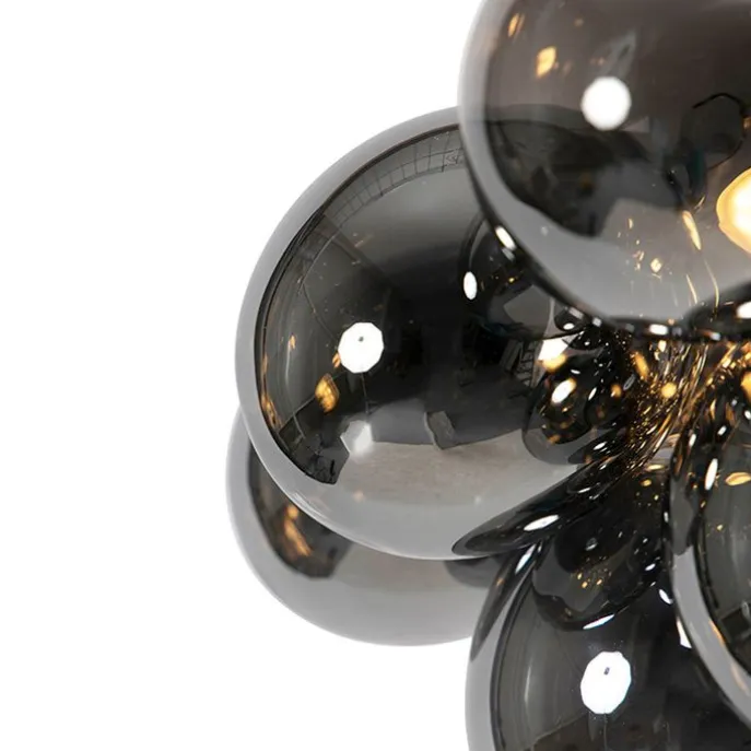 Smarte Deckenleuchte schwarz mit Rauchglas inkl. 4 Wifi G9 - Uvas