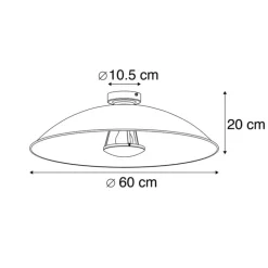 Smarte Deckenleuchte schwarz mit Gold 60 cm inkl. WLAN A60 - Emilienne