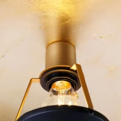 Smarte Deckenleuchte schwarz mit Gold 60 cm inkl. WLAN A60 - Emilienne