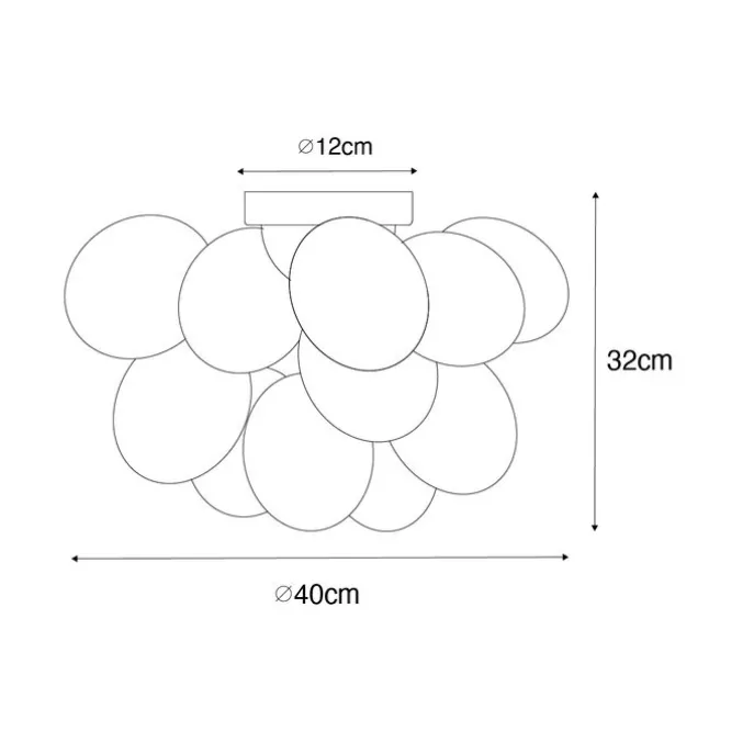 Smarte Deckenleuchte schwarz mit Opalglas 4-flammig inkl. 4 WiFi G9 - Uvas