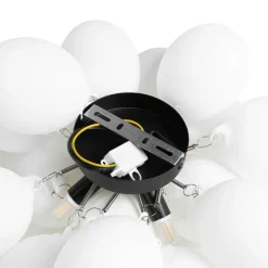 Smarte Deckenleuchte schwarz mit Opalglas 4-flammig inkl. 4 WiFi G9 - Uvas