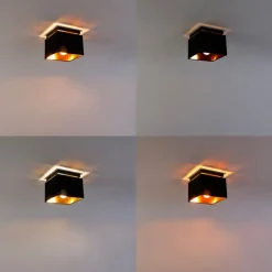 Smarte Deckenleuchte Schwarz mit Gold inkl. WiFi P45 - VT