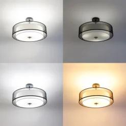 Smarte Deckenleuchte schwarz mit weiß 50 cm inkl. 3 WiFi A60 - Drum Duo