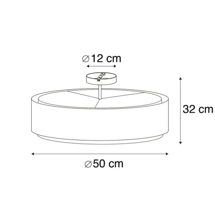 Smarte Deckenleuchte schwarz mit weiß 50 cm inkl. 3 WiFi A60 - Drum Duo