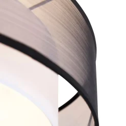 Smarte Deckenleuchte schwarz mit weiß 50 cm inkl. 3 WiFi A60 - Drum Duo