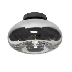 Smarte Deckenleuchte Schwarz mit Rauchglas inkl. WiFi P45 - Ayesha