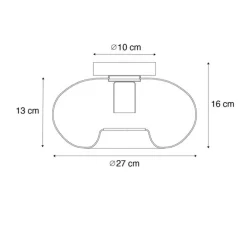 Smarte Deckenleuchte Schwarz mit Rauchglas inkl. WiFi P45 - Ayesha
