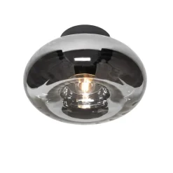 Smarte Deckenleuchte Schwarz mit Rauchglas inkl. WiFi P45 - Ayesha