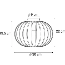 Smarte Deckenleuchte schwarz 30 cm inkl. Wifi G95 - Johanna