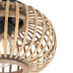 Smarte Deckenleuchte Schwarz mit Bambus inkl. WiFi G95 - Amira