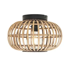 Smarte Deckenleuchte Schwarz mit Bambus inkl. WiFi G95 - Amira