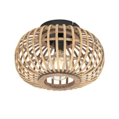 Smarte Deckenleuchte Schwarz mit Bambus inkl. WiFi G95 - Amira