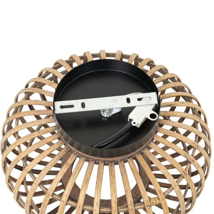 Smarte Deckenleuchte Schwarz mit Bambus inkl. WiFi G95 - Amira