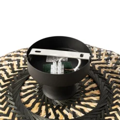 Smarte Deckenleuchte Schwarz Bambus 40 cm inkl. Wifi A60 - Ostrava