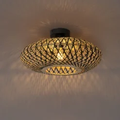 Smarte Deckenleuchte Schwarz Bambus 40 cm inkl. Wifi A60 - Ostrava