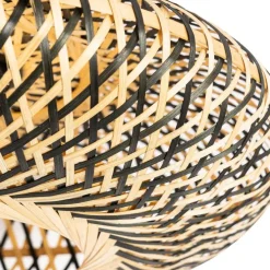 Smarte Deckenleuchte Schwarz Bambus 40 cm inkl. Wifi A60 - Ostrava