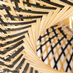 Smarte Deckenleuchte Schwarz Bambus 40 cm inkl. Wifi A60 - Ostrava