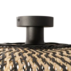 Smarte Deckenleuchte Schwarz Bambus 40 cm inkl. Wifi A60 - Ostrava