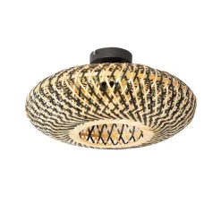 Smarte Deckenleuchte Schwarz Bambus 40 cm inkl. Wifi A60 - Ostrava