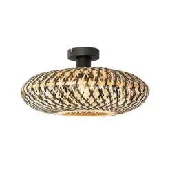 Smarte Deckenleuchte Schwarz Bambus 40 cm inkl. Wifi A60 - Ostrava