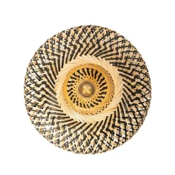 Smarte Deckenleuchte Schwarz Bambus 40 cm inkl. Wifi A60 - Ostrava