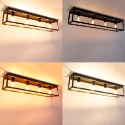 Smarte Deckenleuchte schwarz 99,5 cm inkl. 4 Wifi A60 - Cage