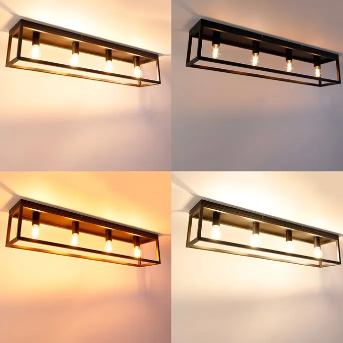 Smarte Deckenleuchte schwarz 99,5 cm inkl. 4 Wifi A60 - Cage