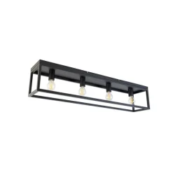 Smarte Deckenleuchte schwarz 99,5 cm inkl. 4 Wifi A60 - Cage