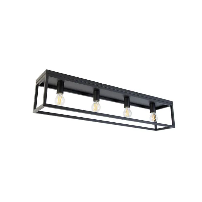 Smarte Deckenleuchte schwarz 99,5 cm inkl. 4 Wifi A60 - Cage