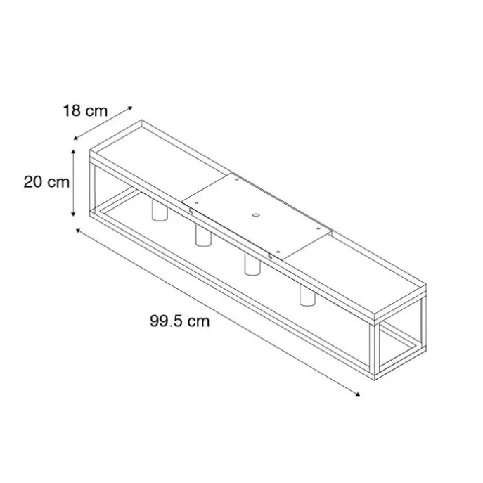 Smarte Deckenleuchte schwarz 99,5 cm inkl. 4 Wifi A60 - Cage