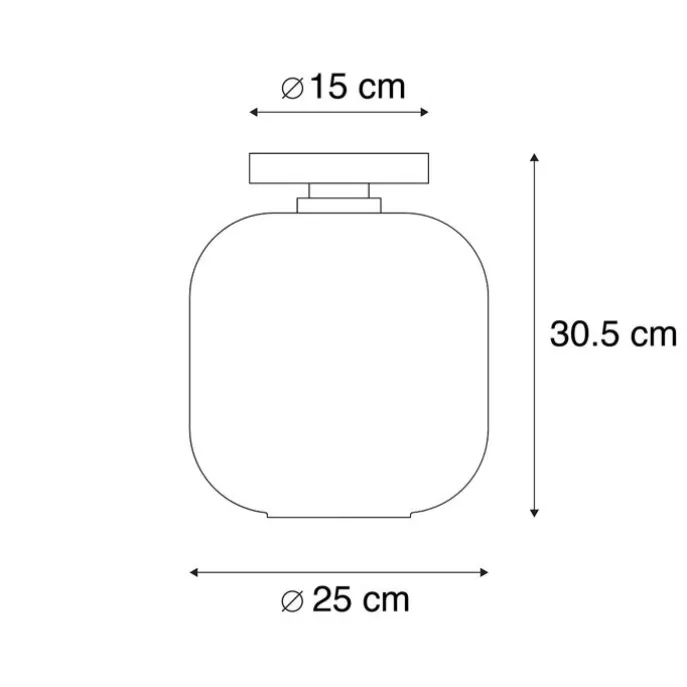 Smarte Deckenleuchte schwarz mit Gold und Rauchglas inkl. WLAN A60 - Zuzanna