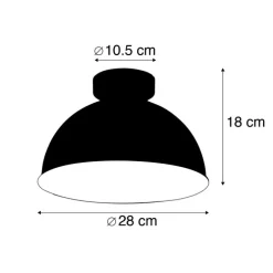 Smarte Deckenleuchte Schwarz mit Gold 28 cm inkl. WLAN A60 - Magnax