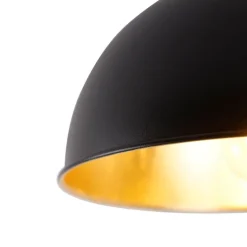 Smarte Deckenleuchte Schwarz mit Gold 28 cm inkl. WLAN A60 - Magnax