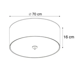 Smarte Deckenleuchte Taupe 70 cm inkl. 6 Wifi A60 - Drum Jute