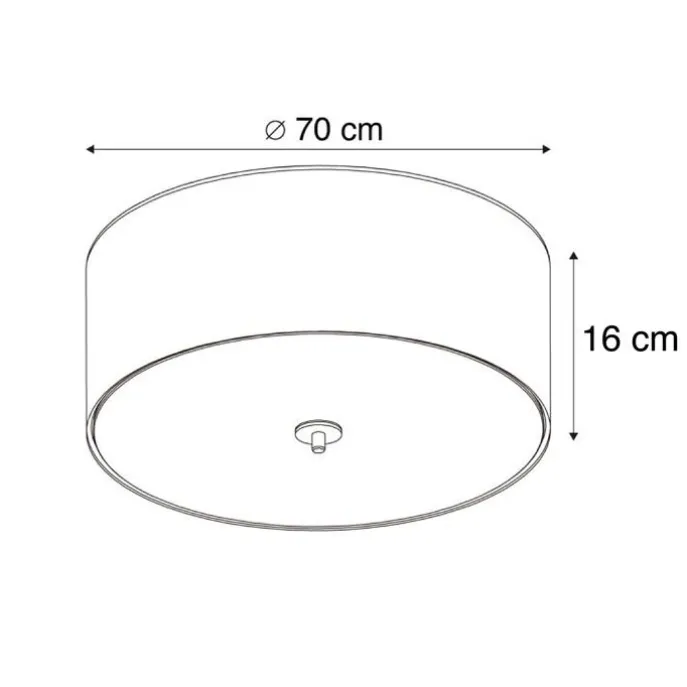 Smarte Deckenleuchte Taupe 70 cm inkl. 6 Wifi A60 - Drum Jute