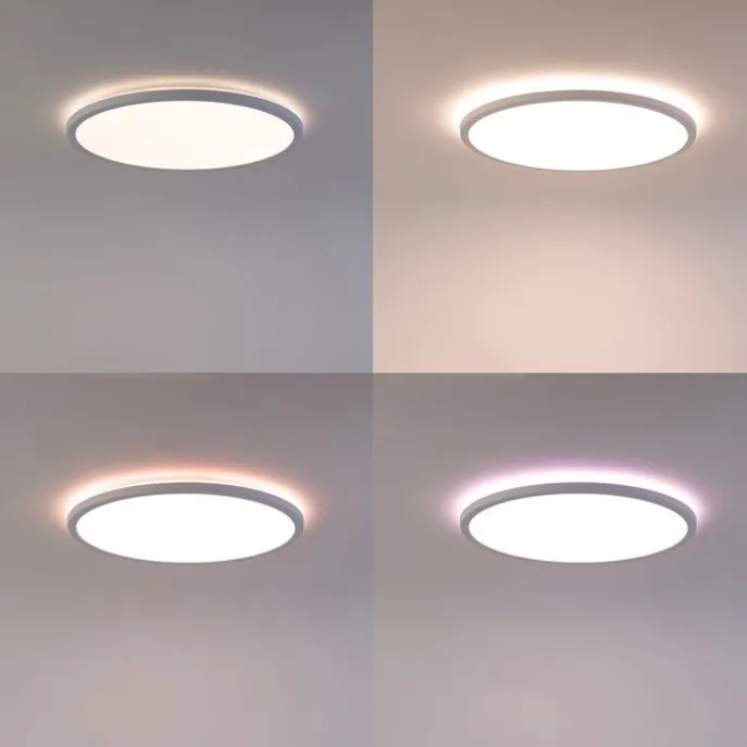 Smarte Deckenleuchte weiß 29,5 cm inkl. LED RGBW IP54 - Siem