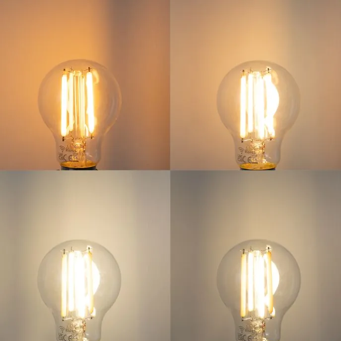 Smarte E27 Dimmbare Kelvin LED Lampe A60 Klar 7W 806 lm 1800-3000K