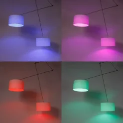 Smarte Hängelampe aus Stahl mit Schirm 35 cm weiß inkl. 2 Wifi A60 - Blitz