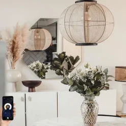 Smarte Hängelampe braun 48 cm inkl. WiFi G95 - Rob
