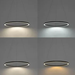 Smarte Hängelampe schwarz 80 cm inkl. LED und RGBW - Girello