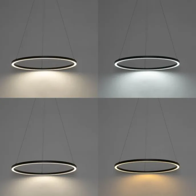 Smarte Hängelampe schwarz 80 cm inkl. LED und RGBW - Girello