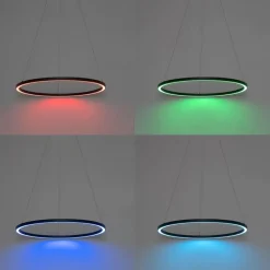 Smarte Hängelampe schwarz 80 cm inkl. LED und RGBW - Girello