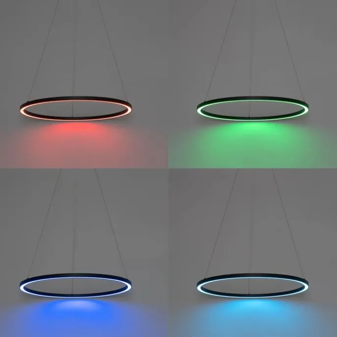 Smarte Hängelampe schwarz 80 cm inkl. LED und RGBW - Girello
