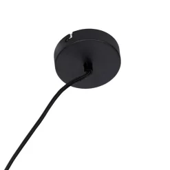 Smarte Hängelampe schwarz mit Holz und Gestell 4-flammig inkl. Wifi A60 - Cage Rack