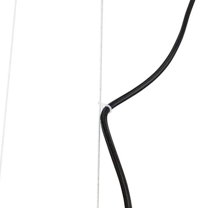 Smarte Hängelampe schwarz mit Holz und Gestell 4-flammig inkl. Wifi A60 - Cage Rack