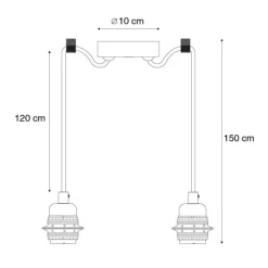 Smarte Hängelampe schwarz inkl. 2 WiFi G125 - Cava