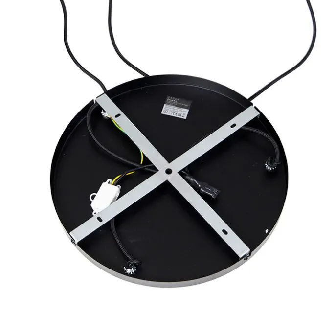 Smarte Hängelampe schwarz mit Rauchglas 3-flammig inkl. Wifi A60 - Zuzanna