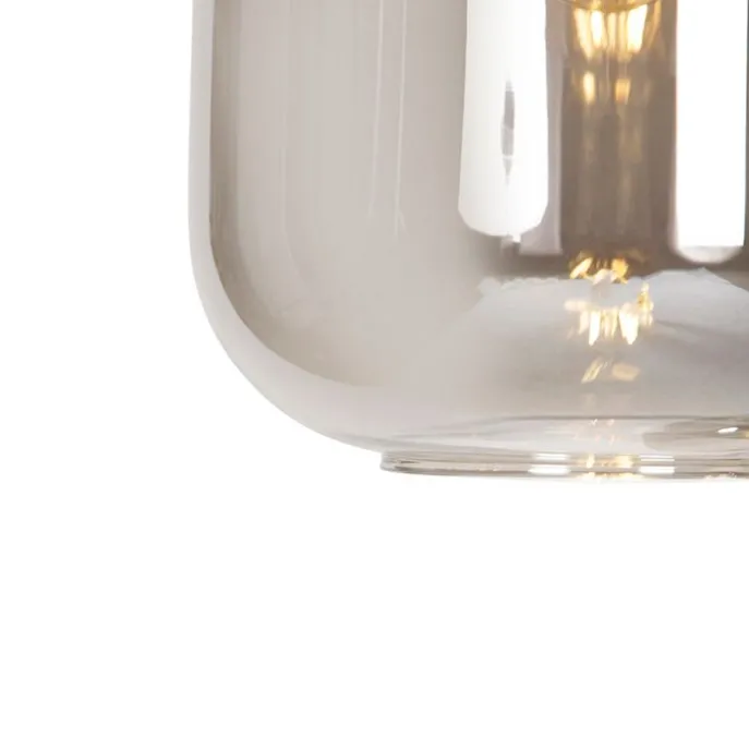 Smarte Hängelampe schwarz mit Rauchglas 3-flammig inkl. Wifi A60 - Zuzanna