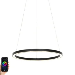 Smarte Hängelampe schwarz 60 cm inkl. LED und RGBW - Girello